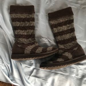 UGG knit striped boots